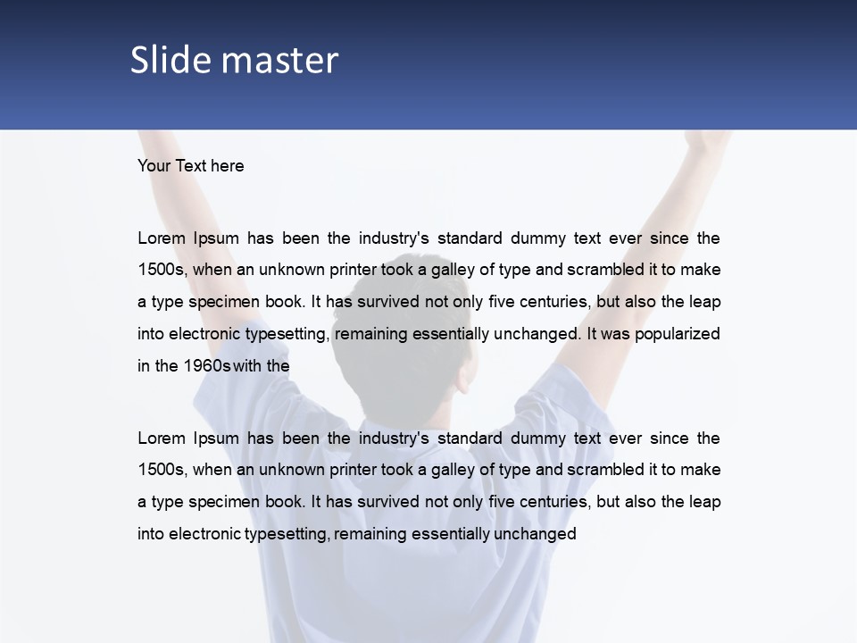 Hand Lad Winner PowerPoint Template