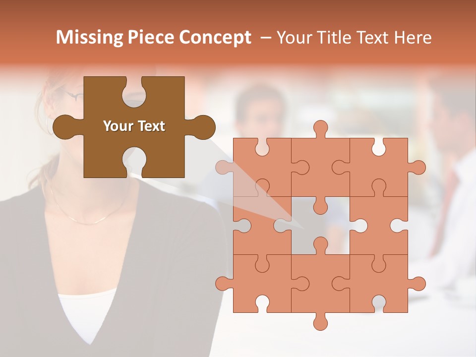 A Woman Is Smiling In Front Of A Group Of People PowerPoint Template