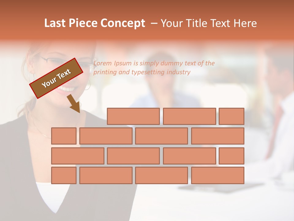 A Woman Is Smiling In Front Of A Group Of People PowerPoint Template