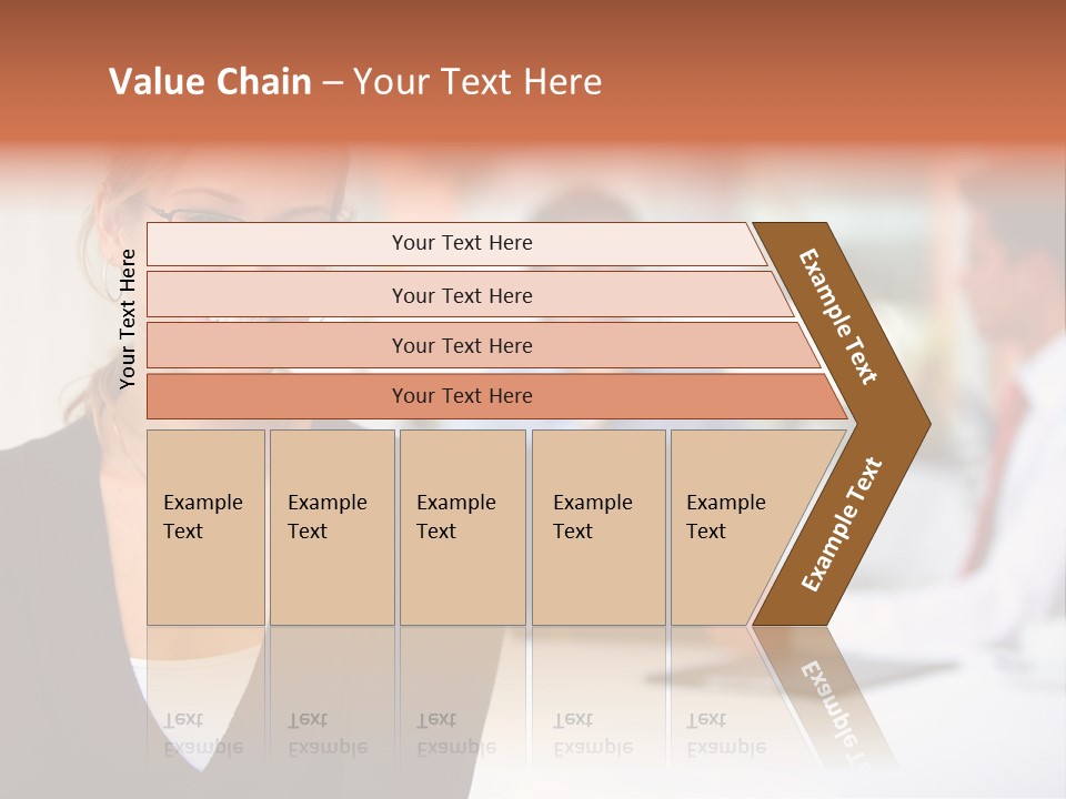 A Woman Is Smiling In Front Of A Group Of People PowerPoint Template