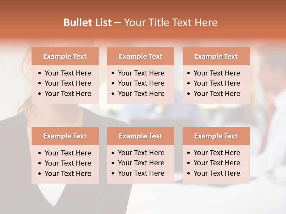 A Woman Is Smiling In Front Of A Group Of People PowerPoint Template