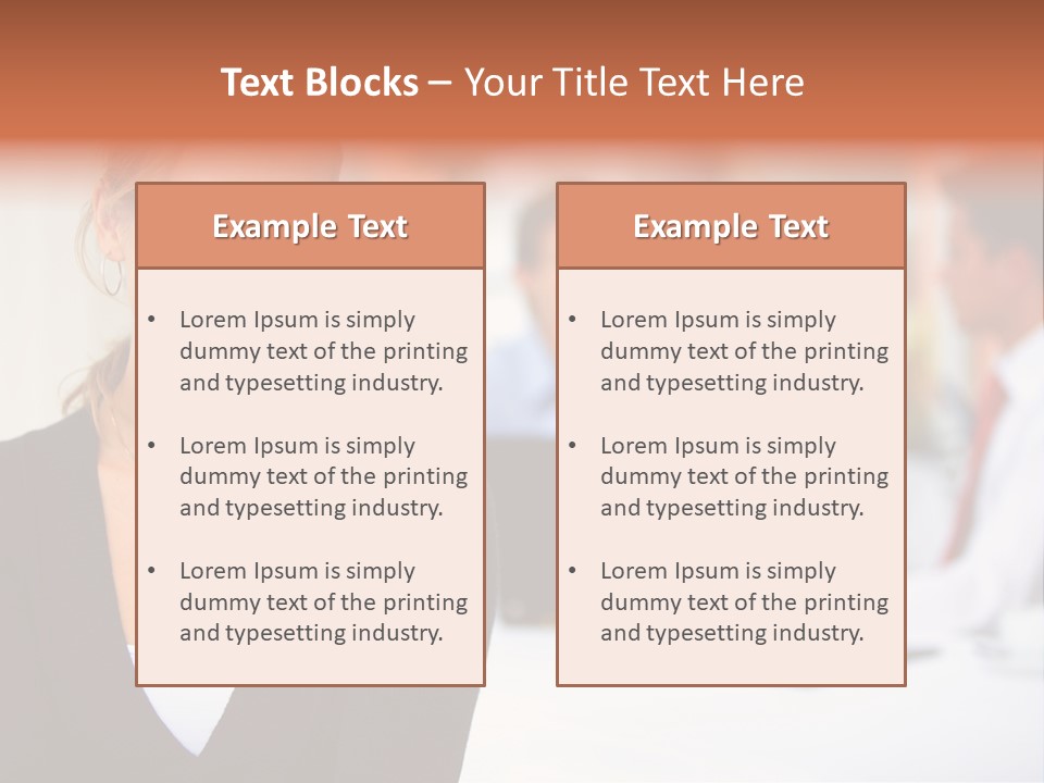A Woman Is Smiling In Front Of A Group Of People PowerPoint Template