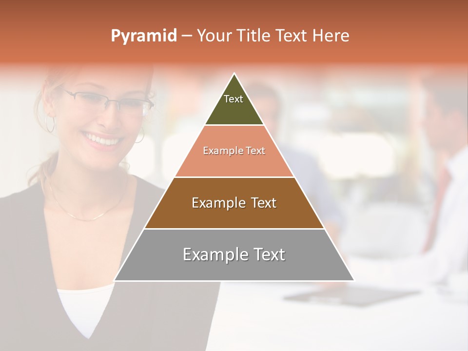 A Woman Is Smiling In Front Of A Group Of People PowerPoint Template