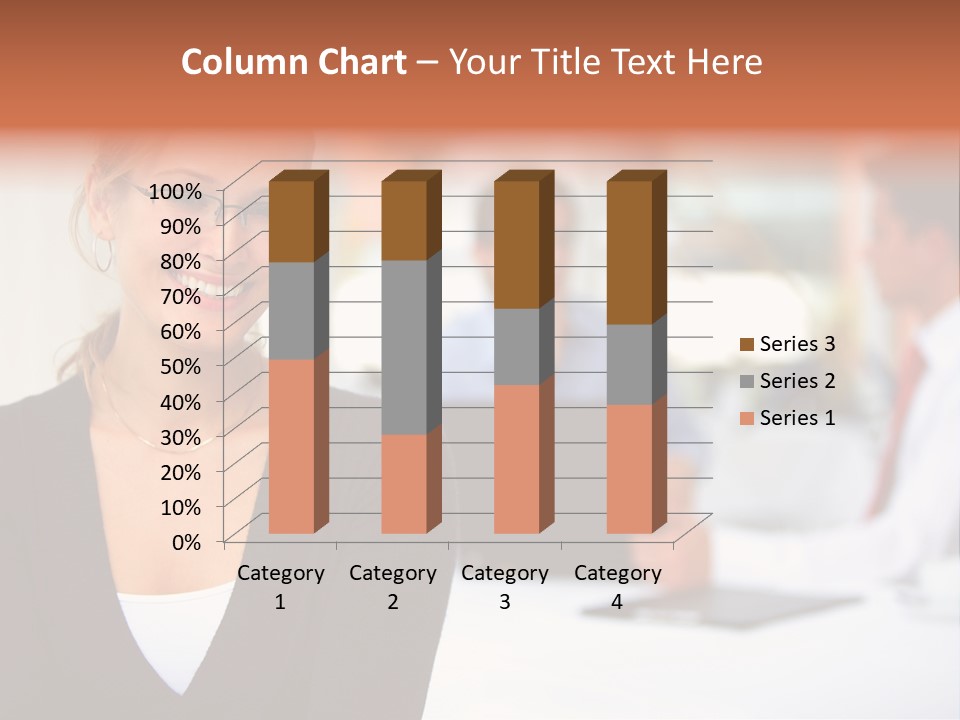A Woman Is Smiling In Front Of A Group Of People PowerPoint Template