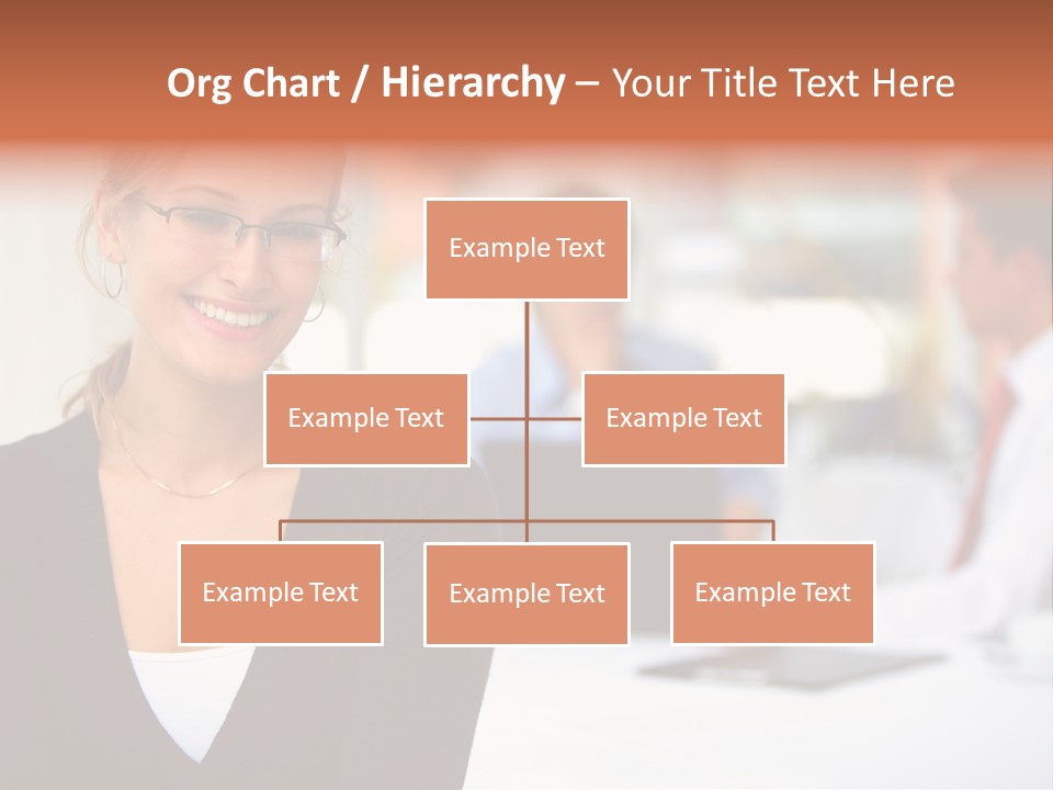 A Woman Is Smiling In Front Of A Group Of People PowerPoint Template