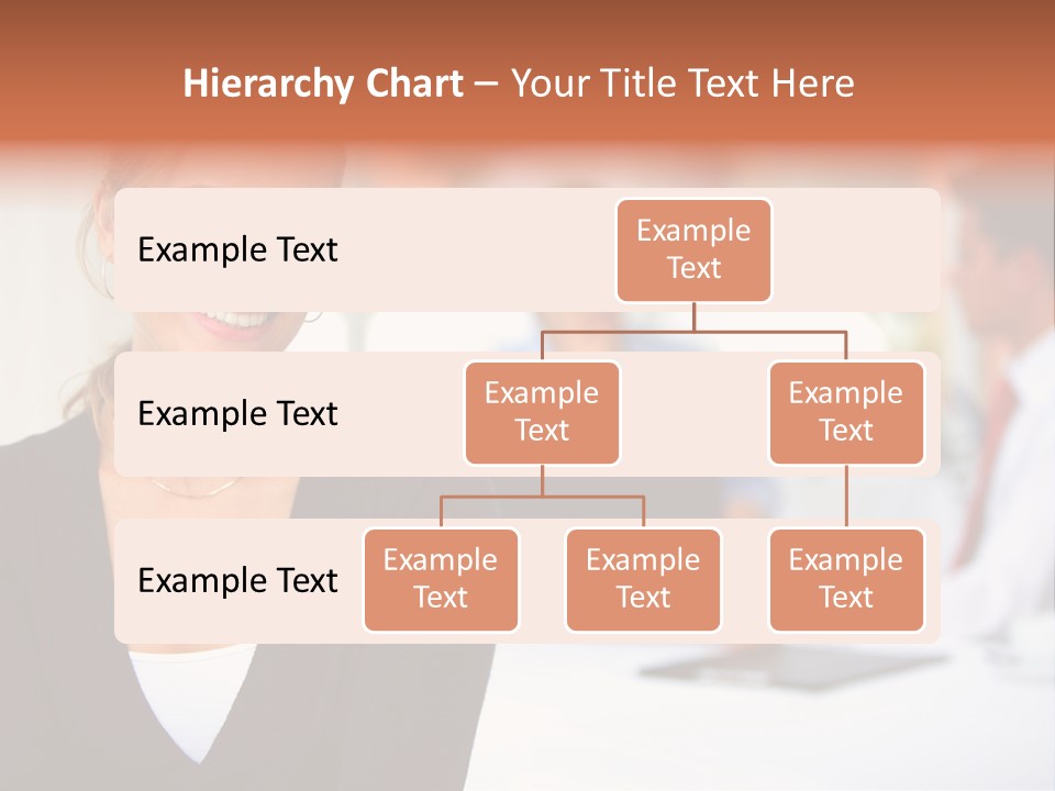 A Woman Is Smiling In Front Of A Group Of People PowerPoint Template