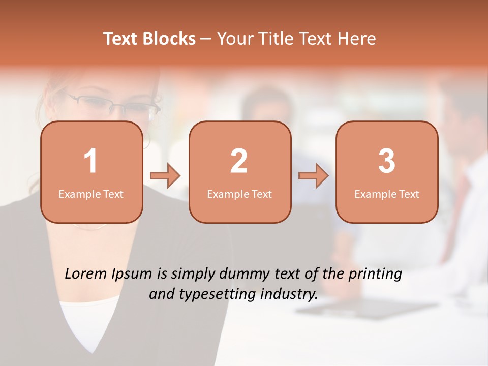 A Woman Is Smiling In Front Of A Group Of People PowerPoint Template