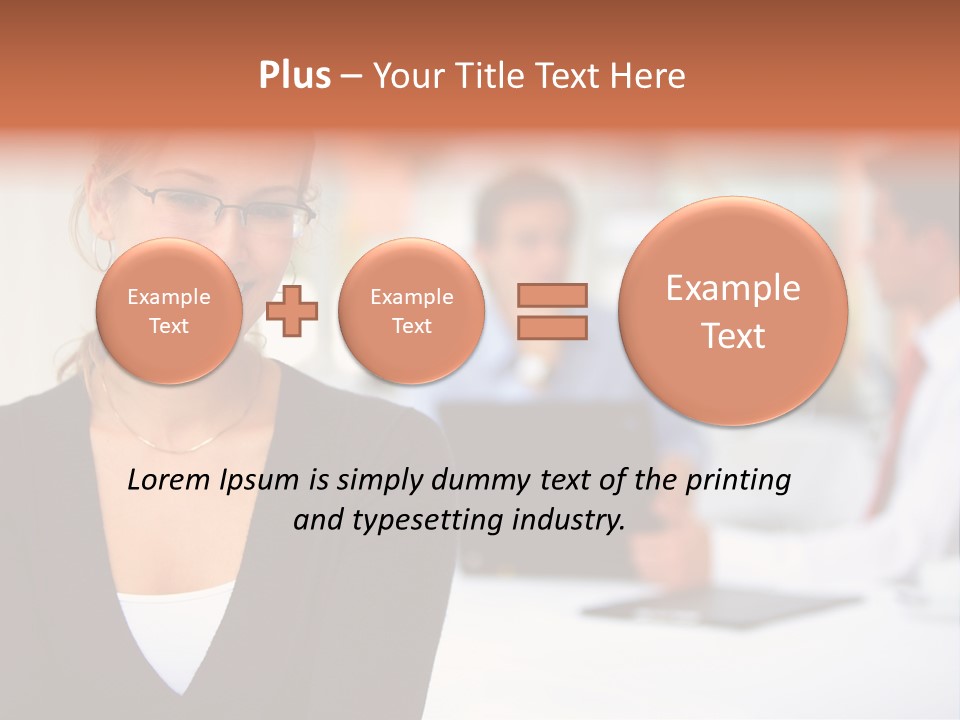 A Woman Is Smiling In Front Of A Group Of People PowerPoint Template