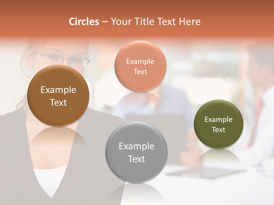 A Woman Is Smiling In Front Of A Group Of People PowerPoint Template