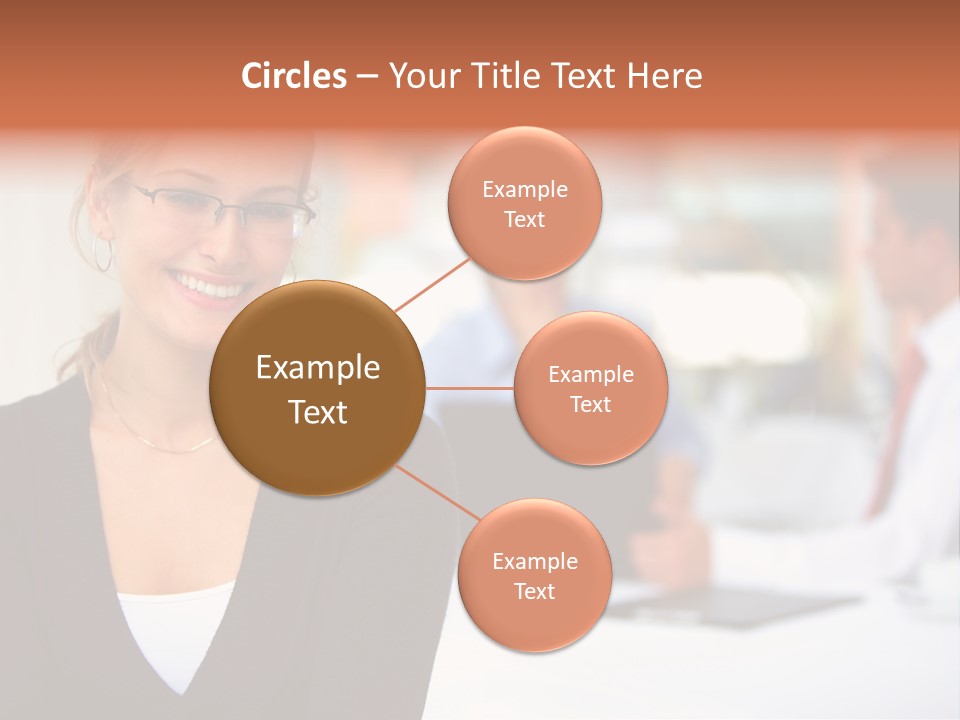 A Woman Is Smiling In Front Of A Group Of People PowerPoint Template