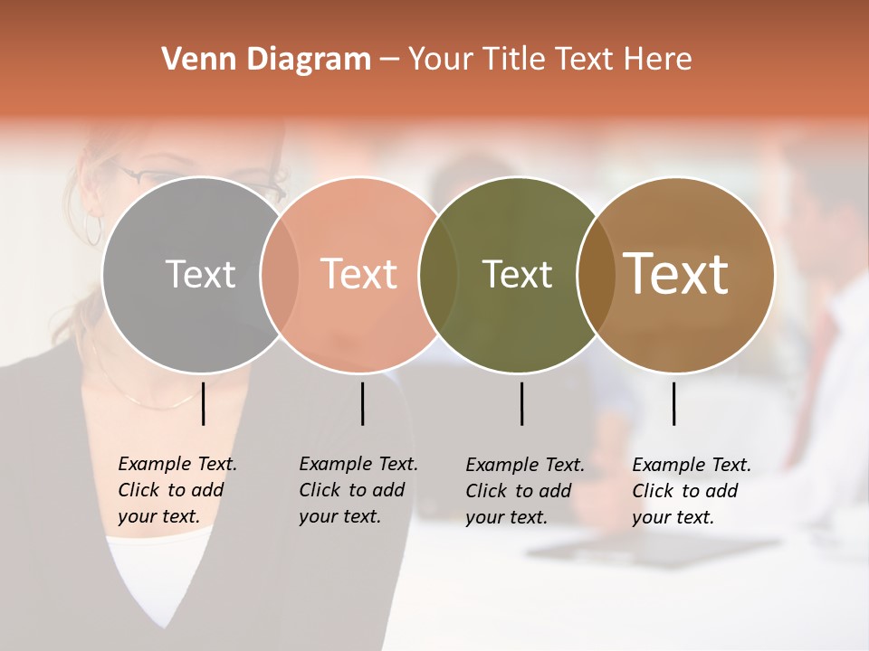 A Woman Is Smiling In Front Of A Group Of People PowerPoint Template