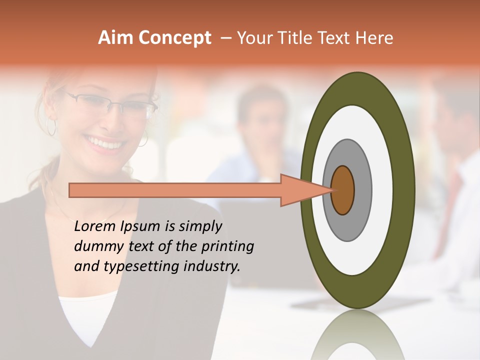 A Woman Is Smiling In Front Of A Group Of People PowerPoint Template