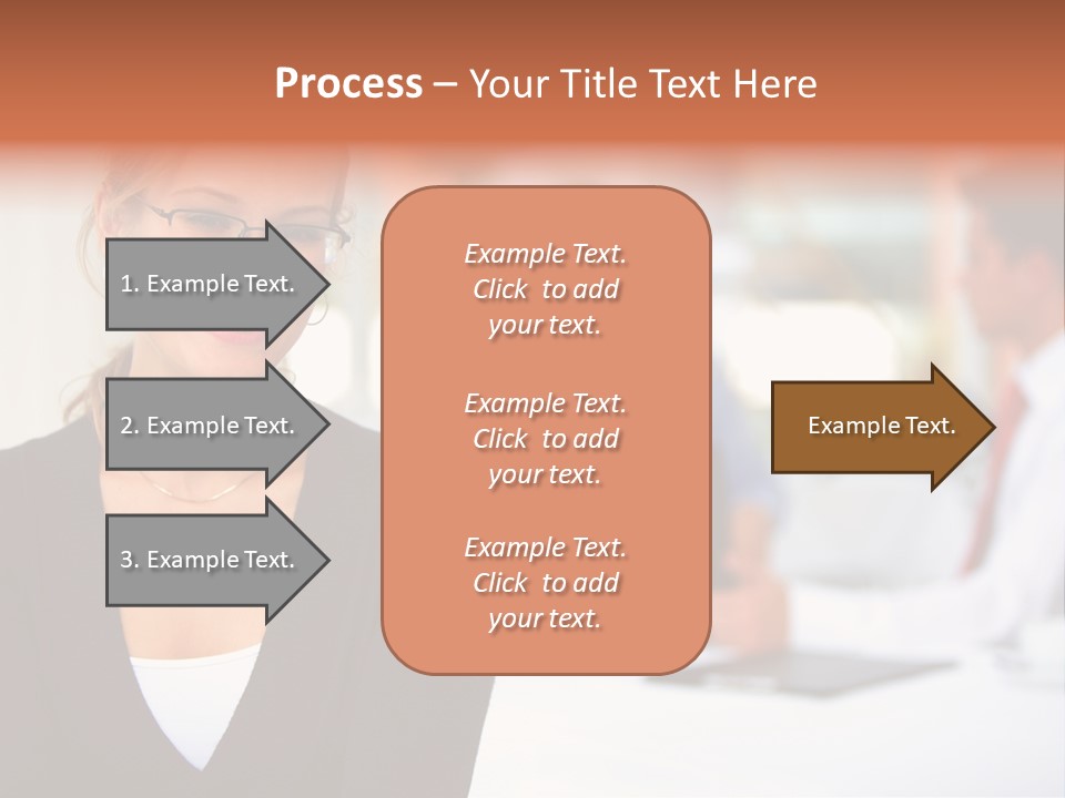 A Woman Is Smiling In Front Of A Group Of People PowerPoint Template