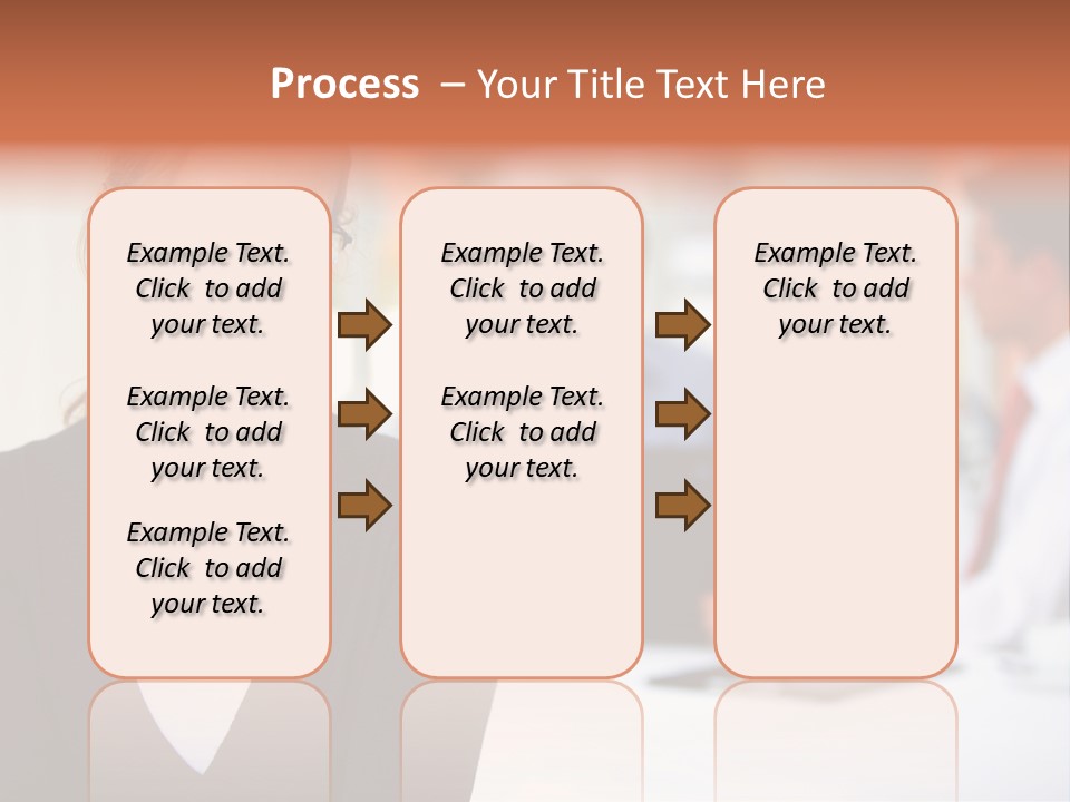 A Woman Is Smiling In Front Of A Group Of People PowerPoint Template
