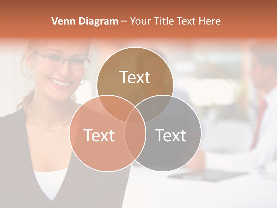 A Woman Is Smiling In Front Of A Group Of People PowerPoint Template