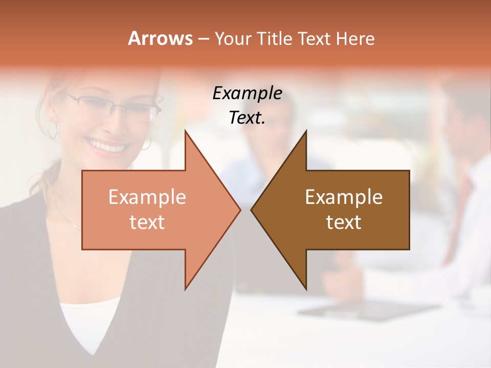 A Woman Is Smiling In Front Of A Group Of People PowerPoint Template