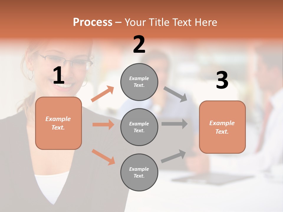 A Woman Is Smiling In Front Of A Group Of People PowerPoint Template