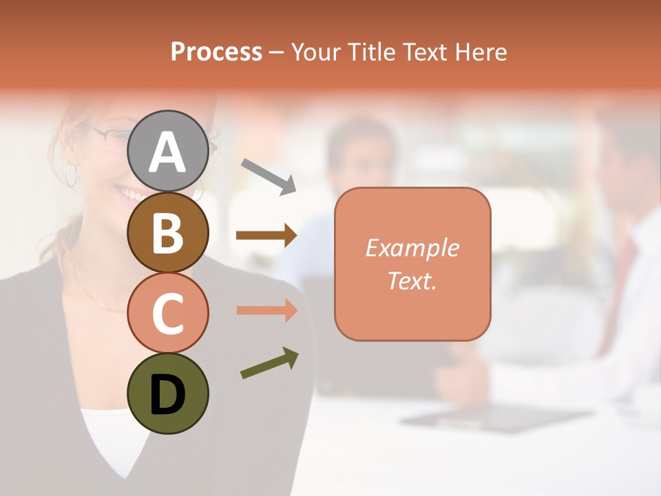 A Woman Is Smiling In Front Of A Group Of People PowerPoint Template