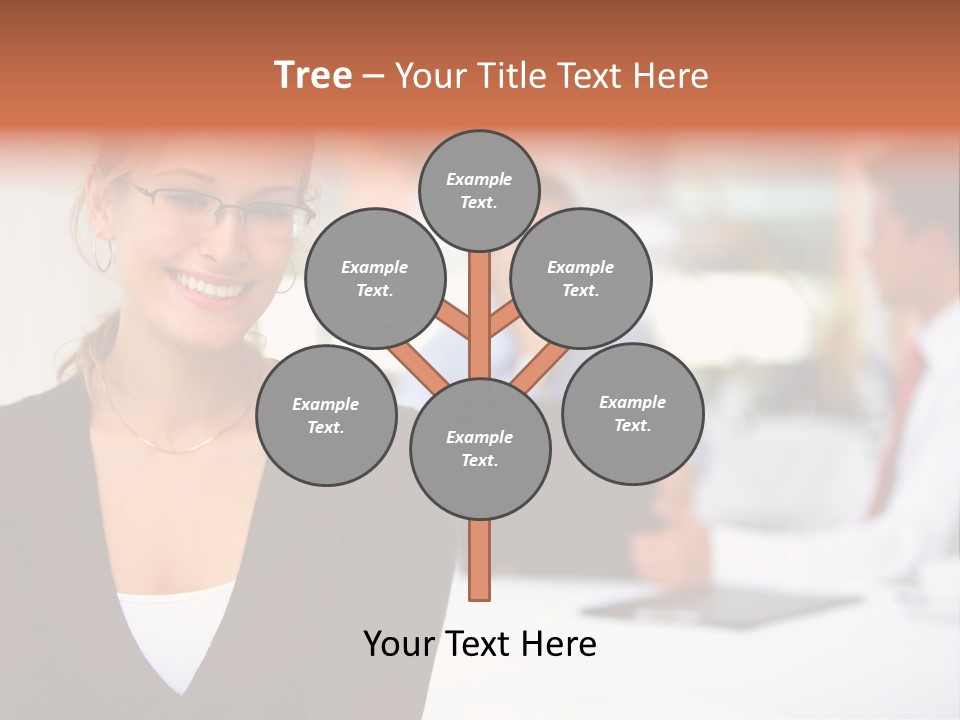 A Woman Is Smiling In Front Of A Group Of People PowerPoint Template