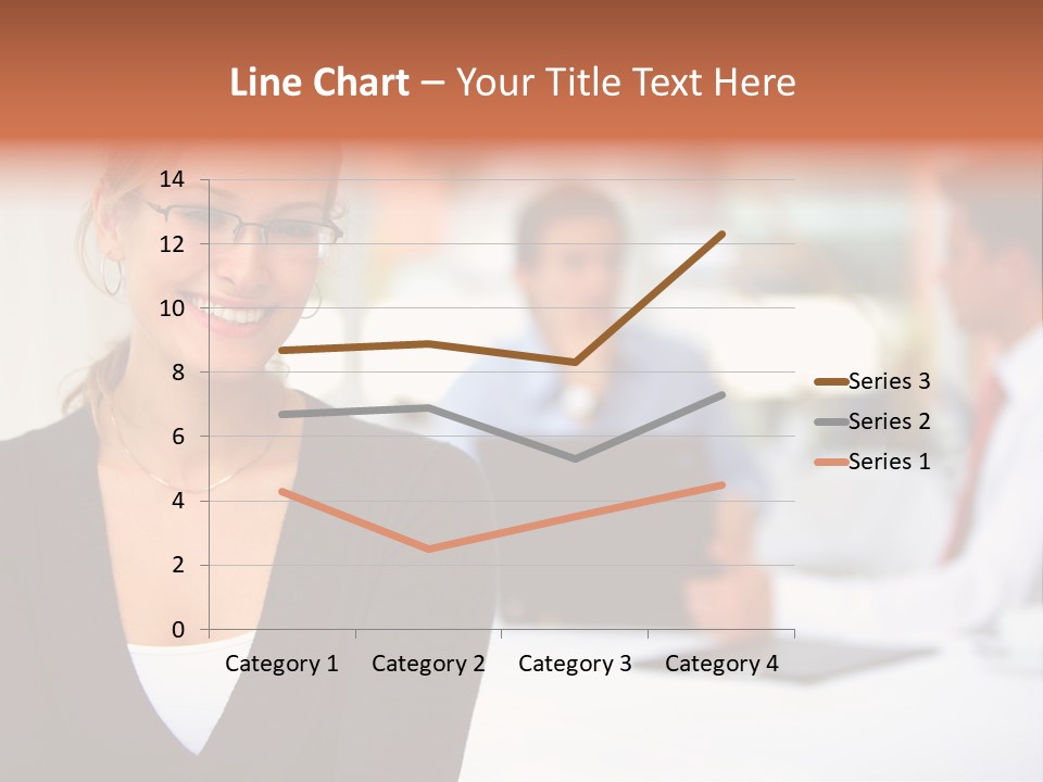 A Woman Is Smiling In Front Of A Group Of People PowerPoint Template
