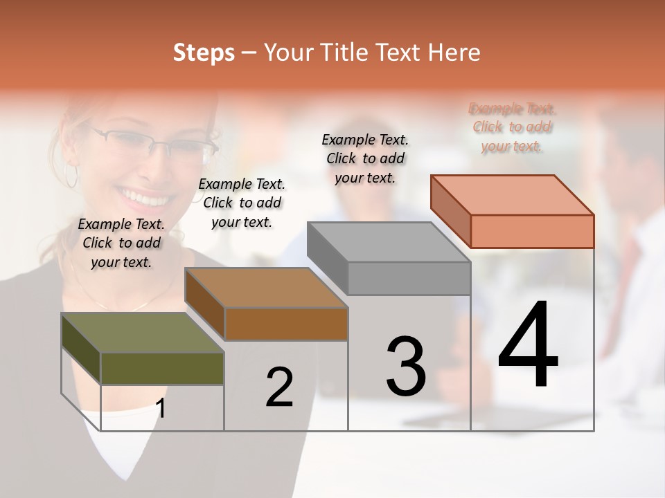 A Woman Is Smiling In Front Of A Group Of People PowerPoint Template