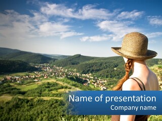 Green Mountains Stand PowerPoint Template