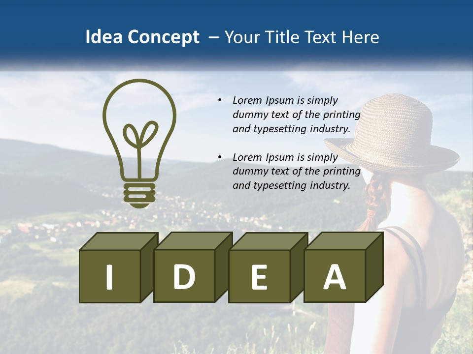 Green Mountains Stand PowerPoint Template