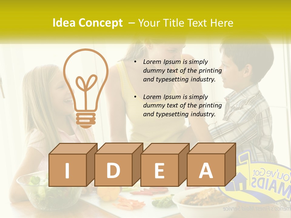 Daughter Smiling Brother PowerPoint Template