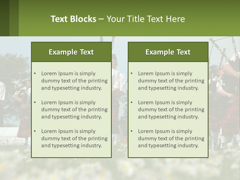 Green Instrument Player PowerPoint Template