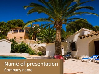 Blanca Swimming Pool House PowerPoint Template
