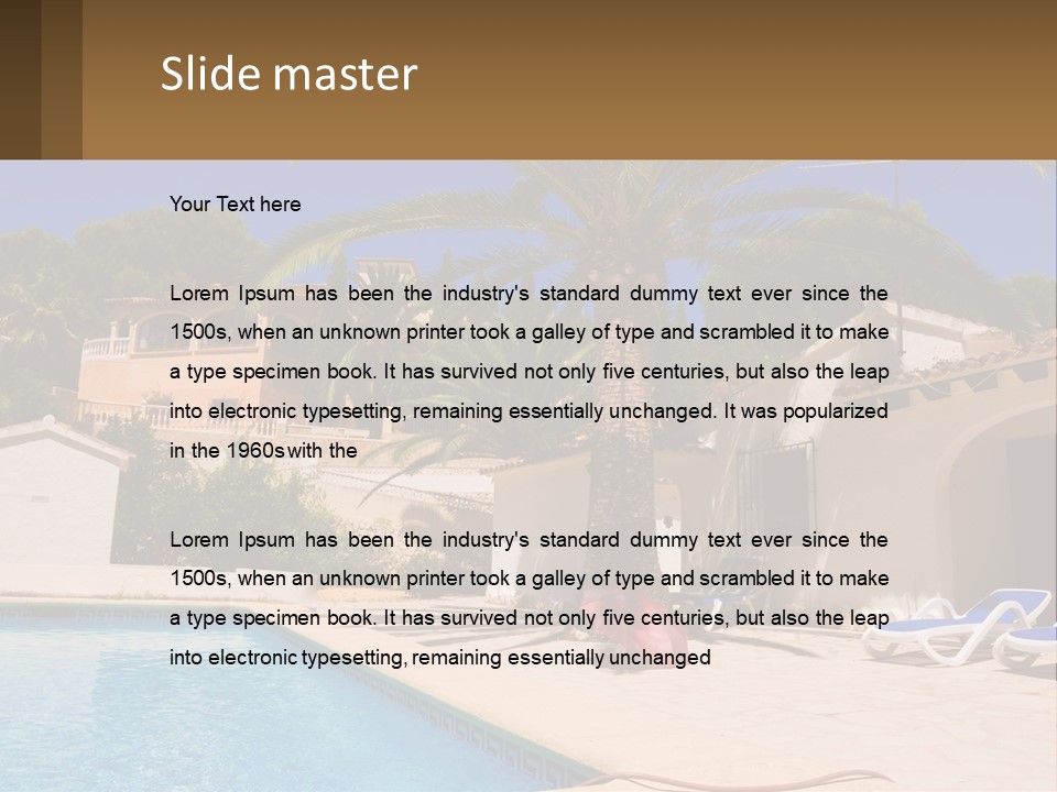 Blanca Swimming Pool House PowerPoint Template