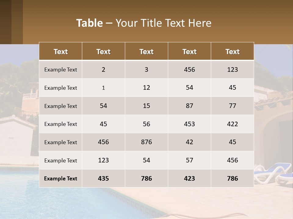 Blanca Swimming Pool House PowerPoint Template