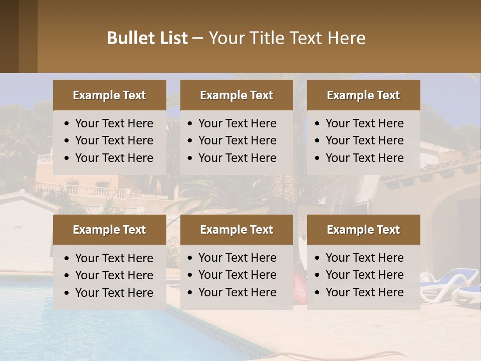 Blanca Swimming Pool House PowerPoint Template