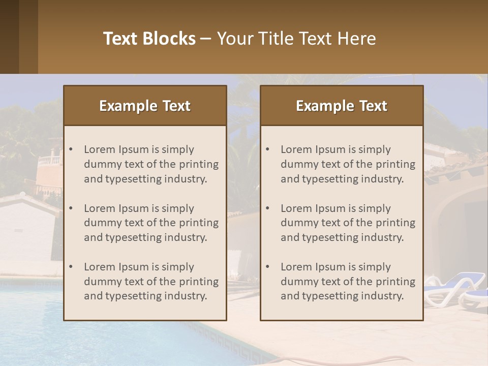 Blanca Swimming Pool House PowerPoint Template