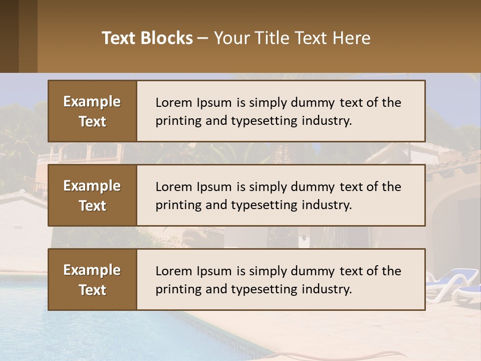 Blanca Swimming Pool House PowerPoint Template