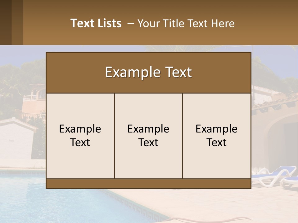 Blanca Swimming Pool House PowerPoint Template