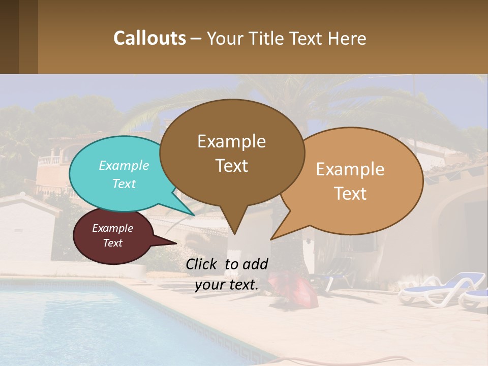 Blanca Swimming Pool House PowerPoint Template