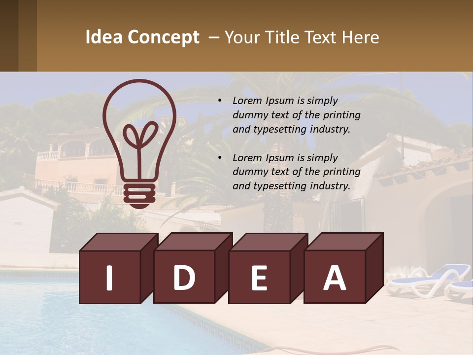 Blanca Swimming Pool House PowerPoint Template