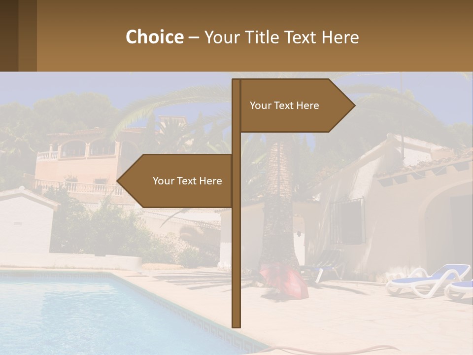 Blanca Swimming Pool House PowerPoint Template