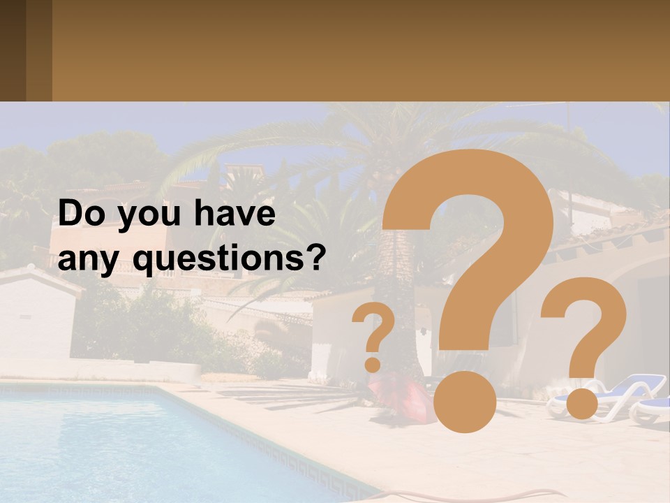 Blanca Swimming Pool House PowerPoint Template