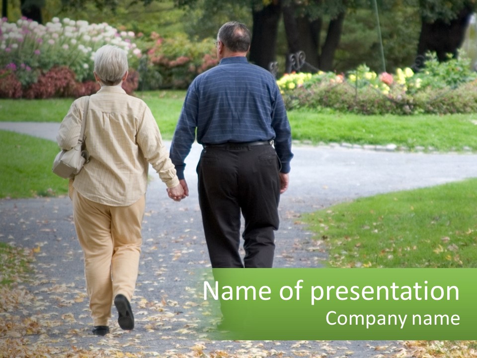 Walking Older Path PowerPoint Template