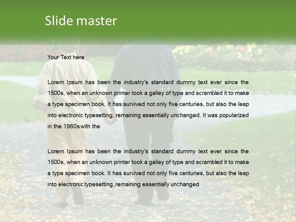 Walking Older Path PowerPoint Template