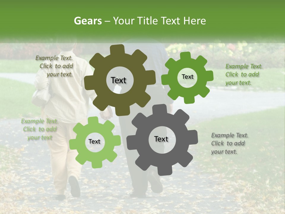 Walking Older Path PowerPoint Template