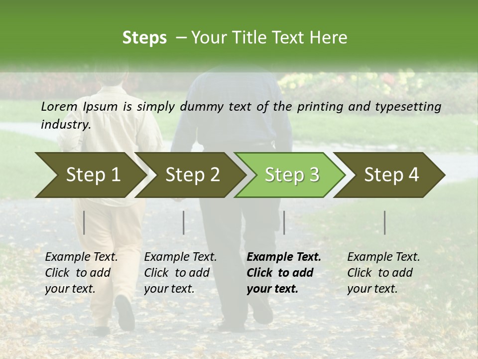 Walking Older Path PowerPoint Template