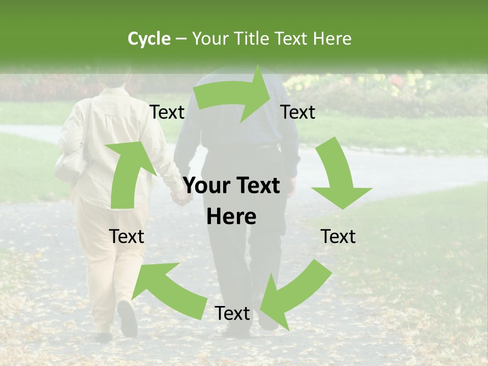 Walking Older Path PowerPoint Template