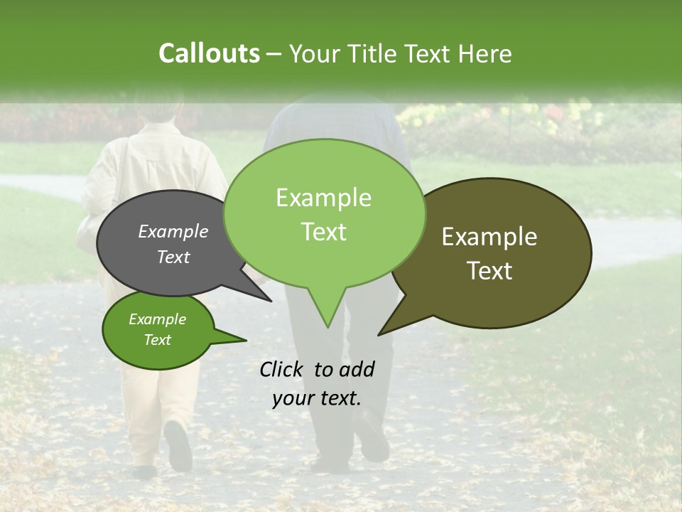 Walking Older Path PowerPoint Template