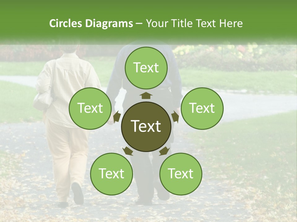 Walking Older Path PowerPoint Template
