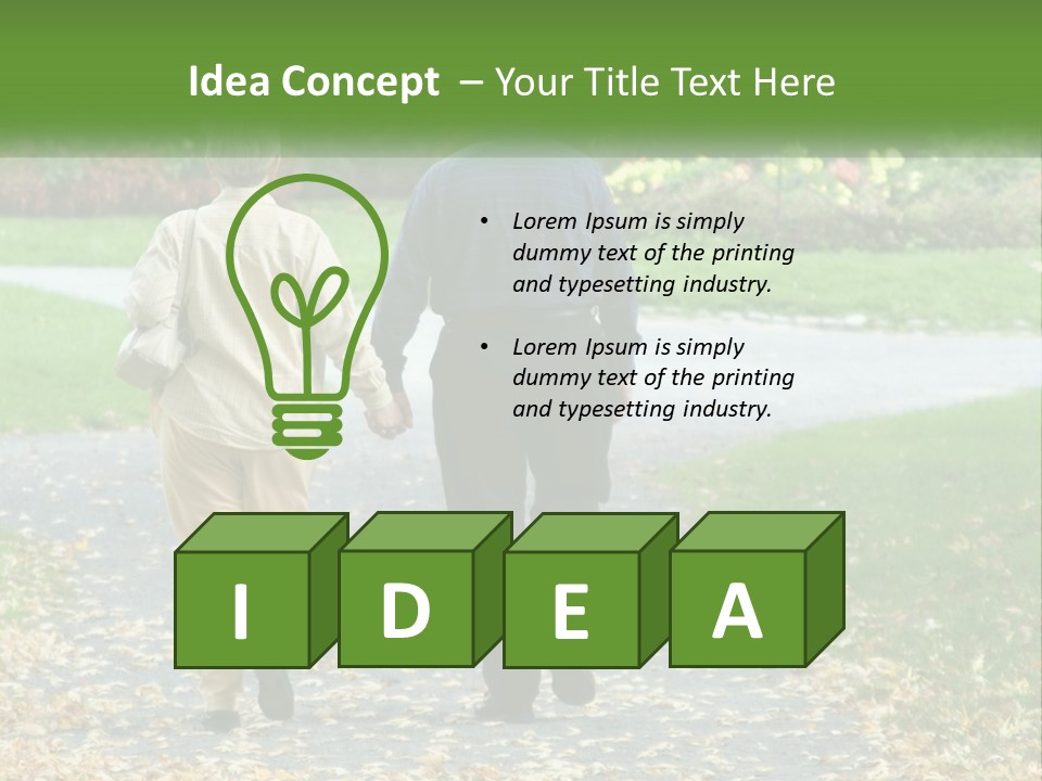 Walking Older Path PowerPoint Template