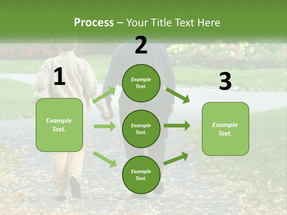 Walking Older Path PowerPoint Template