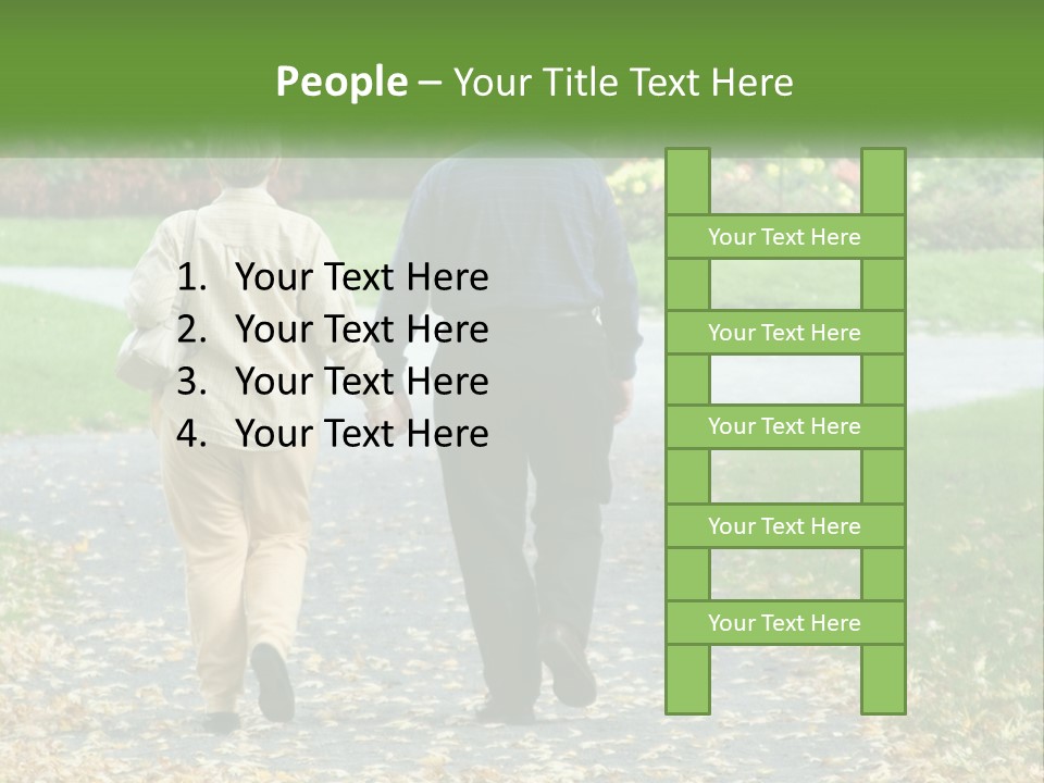 Walking Older Path PowerPoint Template